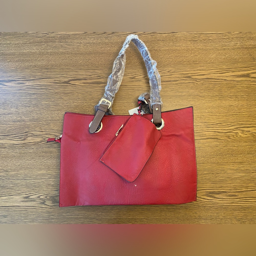Lisa Fang Red Purse w/ Attached Wallet